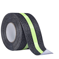 Rouleau de ruban antidérapant en PVC noir avec bandes phosphorescentes pour marches d'escalier, bande de traction pour escalier