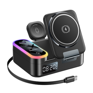 <span class=keywords><strong>Yesido</strong></span> 65W Carga inalámbrica rápida 8 en 1 Pantalla digital LED Luz RGB con cable de entrada tipo C Cargador inalámbrico DS38 - Product Image 1