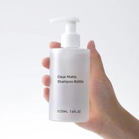 Flacon de shampoing plat doux au toucher mat 300ml 450ml 500ml Distributeur de shampoing réutilisable blanc givré pour bébé