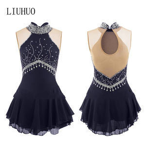 Schaatsen Dress Spandex Elastane Hoge Elasticiteit Concurrentie Schaatsen Slijtage Handgemaakte Jeweled Rhinestone - Product Image 1