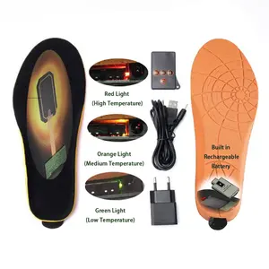 Custom Winter USB Battery Powered Rechargeable Wireless Control Electric Heated Insole for Cold Feet