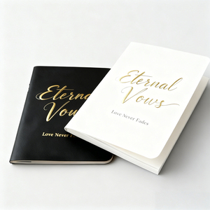 Livre de vœux de mariage personnalisé de haute qualité pour elle et lui, toucher doux, gravure à chaud dorée, 28 pages lignées, livres de vœux de mariage pour lui et pour elle - Product Image 1
