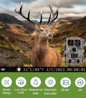 Nouvelle caméra de chasse sans fil 4K à détection de mouvement pour la faune en extérieur, contrôle par application, connexion Wi-Fi, visualisation en direct