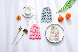 Molde de Silicona Antiadherente de 18 Cavidades con Forma de Fantasma para Halloween, Reutilizable, de Grado Alimenticio, Lindo Molde Magnético de Silicona para Chocolate, Dulces y Hielo DIY - Product Image 6