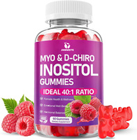 Gummies Myo & D-Chiro Inositol pour la santé féminine, soutien hormonal, SPM, supplément Manopsuse avec méthylfolate