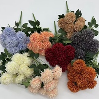 PT-CH033 Grosir Bunga Krisan Dandelion Buatan Bentuk Bola Bawang, Bunga Sutra Artifisial Laris Manis