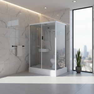 Salle <span class=keywords><strong>de</strong></span> bain préfabriquée portable tout-en-un moderne, salle <span class=keywords><strong>de</strong></span> <span class=keywords><strong>douche</strong></span> pratique <span class=keywords><strong>avec</strong></span> toilettes pour petits espaces, <span class=keywords><strong>cabine</strong></span> <span class=keywords><strong>de</strong></span> <span class=keywords><strong>douche</strong></span> - Product Image 1