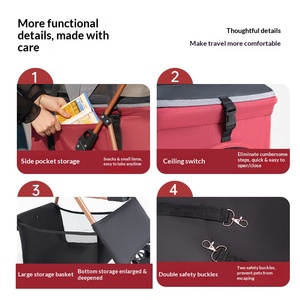 Poussette pliable légère pour animaux de compagnie, avec panier détachable et poignée rotative à 360°, pour chiens et chats de petite et moyenne taille, idéale pour l'extérieur - Product Image 5