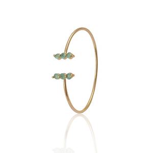 Aqua calcédoine pierres précieuses bracelets de manchette réglables ensemble de broches pierres précieuses empilables bracelet fait main bijoux article cadeau pour bien-aimé - Product Image 1