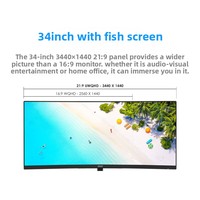 Moniteur Ultrawide For Pro Mp341cq E12 34 pouces UWQHD 120Hz 1500R avec haut-parleurs intégrés, nouveau, DP LCD, pour le jeu et le bureau