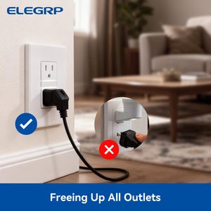 Prise décorative ELEGRP avec veilleuse, prise murale électrique avec éclairage LED intégré, prise résistante aux manipulations - Product Image 3