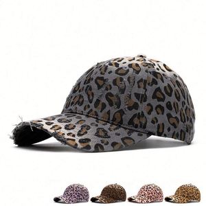 Vintage Leopard Baseball Cap Worn Out Distressed Dad <b>Hat</b> Women Men Sun Sports Cap <b>Hat</b> - Product Image 2