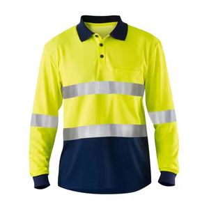 قميص عمل عاكس للضوء بأكمام طويلة للرجال مع شعار مخصص، معتمد من CE، مصنوع من البوليستر بنسيج محبوك - Product Image 2