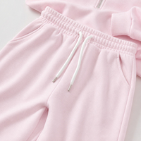 Ensemble de survêtement décontracté 2 pièces pour femme en coton premium avec sweat-shirt à col montant et fermeture éclair, et pantalon de jogging, personnalisable avec broderie de logo