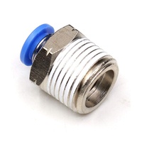 Rapid One Touch Push in pour connecter le raccord rapide PC droit pneumatique pour tuyau de 8mm + 1/4 "métrique BSPT BSPP NPT filetage métal