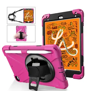 For 7.9 Inch Mini 4 Mini 5 IPad Kids Colorful Silicone Design Shockproof Case With Handle And Shoulder Belt