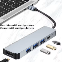 Hub USB C 5 en 1 Justlink, HDMI 4K, USB 3.0 5Gbps, Carga PD de 87W, Adaptador Tipo C, Base de Conexión para Laptop MacBook y PC
