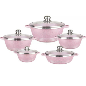 Ensemble de 10 casseroles antiadhésives, résistantes au four et au lave-vaisselle, avec couvercles en verre, en aluminium, pour tous types de cuisinières - Product Image 6