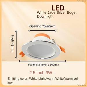 Lámpara de Tubo de Aluminio Integrada Antideslumbrante Tricolor con Clasificación IP65, LED de 90 mm de Recorte para Iluminación Interior de Oficina en el Hogar - Product Image 6