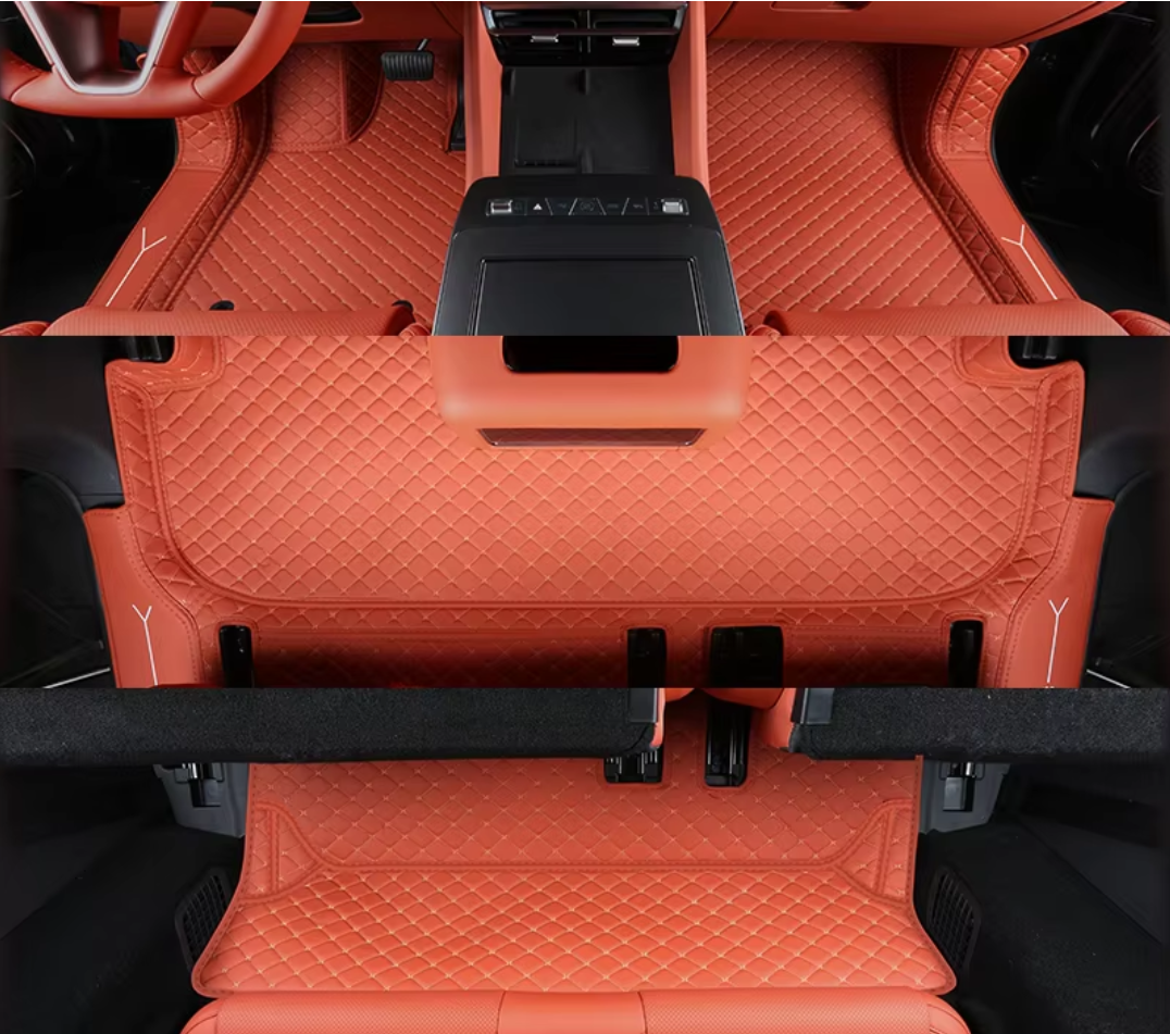 [3 rangées] monocouche, cuir rouge