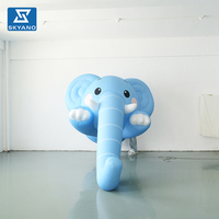 Modèle de toit gonflable personnalisé en forme d'éléphant bleu pour la publicité et la décoration d'événements extérieurs