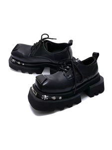 <span class=keywords><strong>Scarpe</strong></span> da corsa per moto da <span class=keywords><strong>uomo</strong></span> e ragazza con maggiore altezza, Sole spessa, antiscivolo e vera pelle nera resistente all'usura - Product Image 4