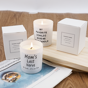 Velas perfumadas de gelatina negra de candelita de combustión larga de lujo personalizadas de vidrio esmerilado para hombres humo y vainilla - Product Image 1