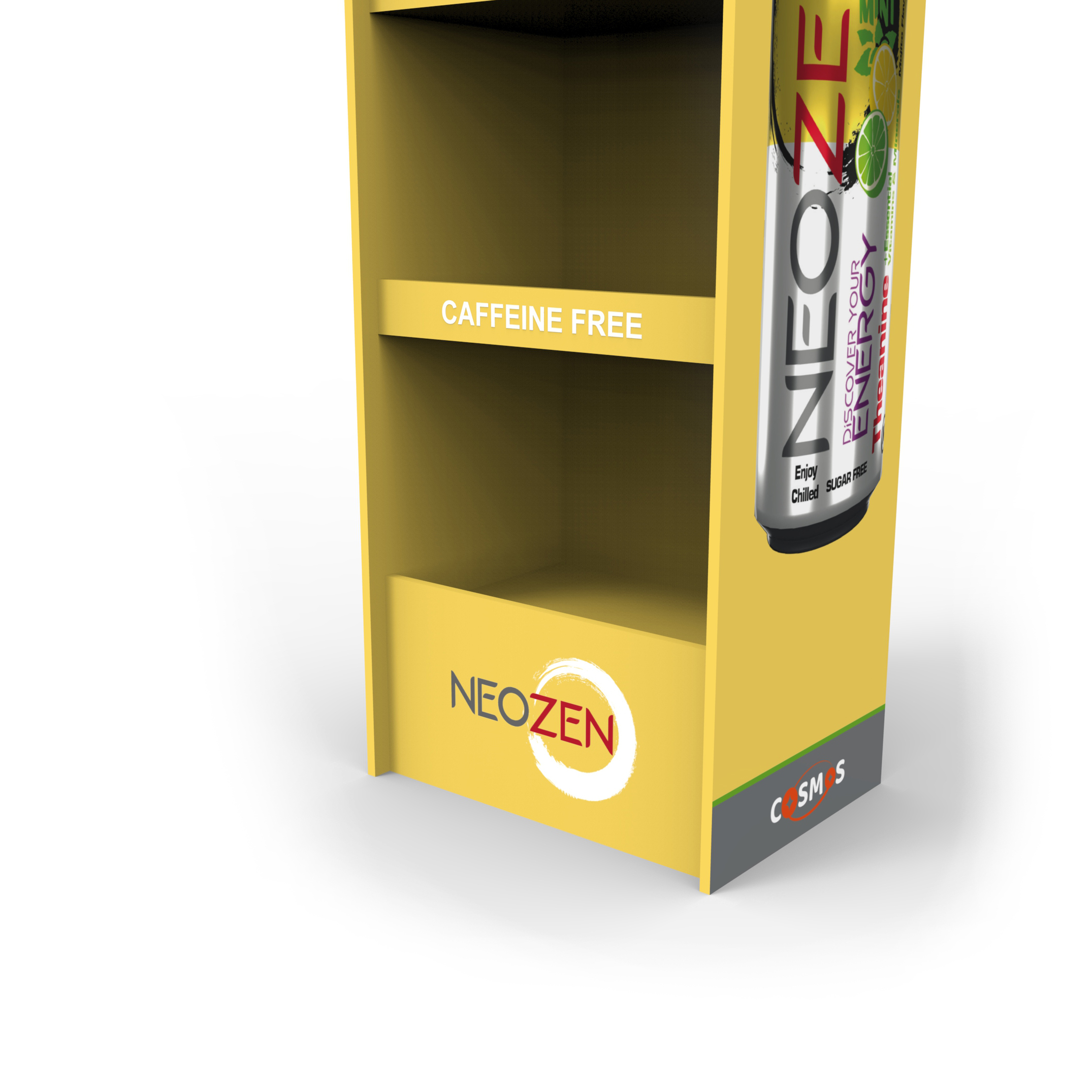 High Capacity Cardboard Drink Bottle Display Stand with Plug-in Shelves for Beverages — view 5