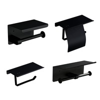 Porte-papier toilette double moderne avec étagère, accessoire de salle de bain antirouille