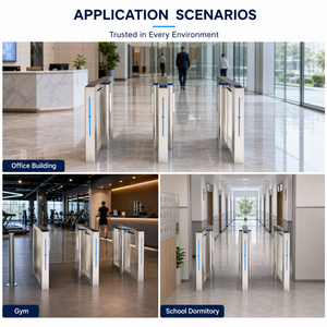 Tourniquet de reconnaissance faciale en acier inoxydable 304 avec contrôle d'accès par code QR et carte RFID pour gymnases et bâtiments commerciaux (ODM) - Product Image 3