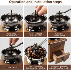Wooden Classical Portable Hand Manual Wood Coffee Mill <b>Grinder</b> for Home Use and Travel - Product Image 5