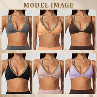Ensemble de sport 2-en-1 pour femme : Soutien-gorge de yoga léopard superposé et haut de sport respirant aux couleurs contrastées – Tenue de loisirs