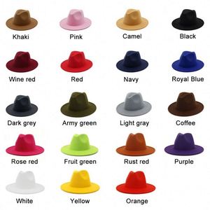 High Quality Bulk Sale Custom Made Fake Wool Felt Unisex Wide Brim Fedora Hat with 3D Embroidery for Sports - Product Image 6