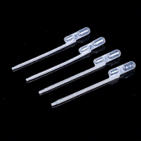 Paille en plastique jetable avec double poche à air, compte-gouttes gradué transparent pour expériences de laboratoire