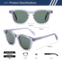Lunettes de soleil en acétate personnalisées avec logo, verres TAC UV400, monture classique vintage unisexe pour hommes et femmes