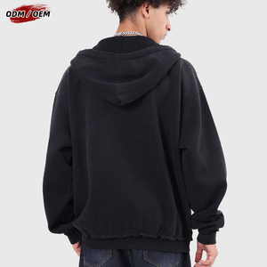 เสื้อฮู้ดซิป Highstreet Winter Monkey Wash Raw Hem ผ้าฟลีซ 400GSM ลายดิจิตอลแบบทำเก่า ทรงโอเวอร์ไซส์ ซิปคู่ สั่งทำพิเศษ - Product Image 5