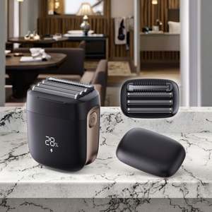 Maquinilla de <span class=keywords><strong>Afeitar</strong></span> Eléctrica para Cara IPX7, Afeitadora Inalámbrica Impermeable, Mini Afeitadora Eléctrica de 5 Hojas Magnética Alternativa - Product Image 3