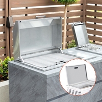 Cuisine extérieure encastrée haut de gamme en acier inoxydable 304 noir titane, barbecue à gaz intégré 4 brûleurs, brûleur simple face de haute qualité