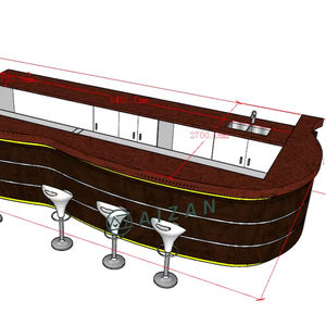 Comptoir de bar contemporain Comptoir de bar grand format Forme incurvée Bar moderne Design pour musique Restaurant Discothèque Cocktail - Product Image 1