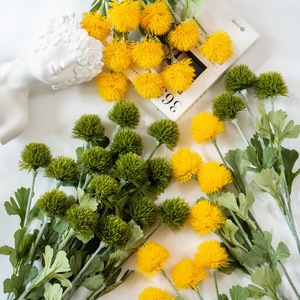 Flores de Césped Artificial en Forma de Bola, Amarillas y Verdes, de 10cm-30cm, Decoración para Bodas, Accesorios de Fotografía, Decoración del Hogar, Material Plástico - Product Image 1
