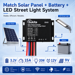 Controlador <span class=keywords><strong>de</strong></span> Carga <span class=keywords><strong>Solar</strong></span> Sukite Stable Boost 3219-CK 3.2V 20W 15A para Alumbrado Público con Energía <span class=keywords><strong>Solar</strong></span> - Product Image 4
