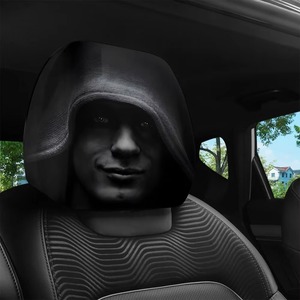 Housses de repose-tête de voiture à imprimé portrait mystérieux, esthétique sombre, ajustement universel élastique, décoration intérieure automobile, vente chaude - Product Image 2