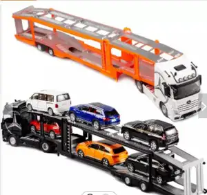 OEM Custom Carriage Trailer Truck Toys Diecast Model For Collection And Creative Gift Alloy With Sound And Light Car Toy
