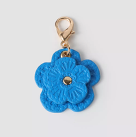 Porte-clés en cuir PU avec pendentif ajouré motif feuille tropicale et fleur, fermoir mousqueton doré pour breloques de sac