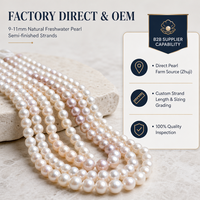 Chaîne de perles d'eau douce naturelles 9-11 mm Perles blanches Edison baroques plates 40 cm Vente en gros pour la fabrication de bijoux