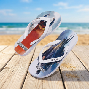 Customized Breathable Open Toe EVA Rubber Flip Flops Front/Back Straps Printed Glued Pattern All Seasons Outdoor <b>Slippers</b> Men - Product Image 2