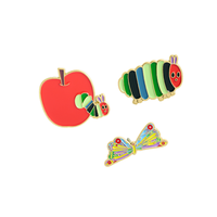 Broches en métal personnalisées, épingles en émail de films d'animation, broche Lowly Worm, épingles en émail souple Apple Car, épingles papillon pour cadeau de la Journée des Enfants