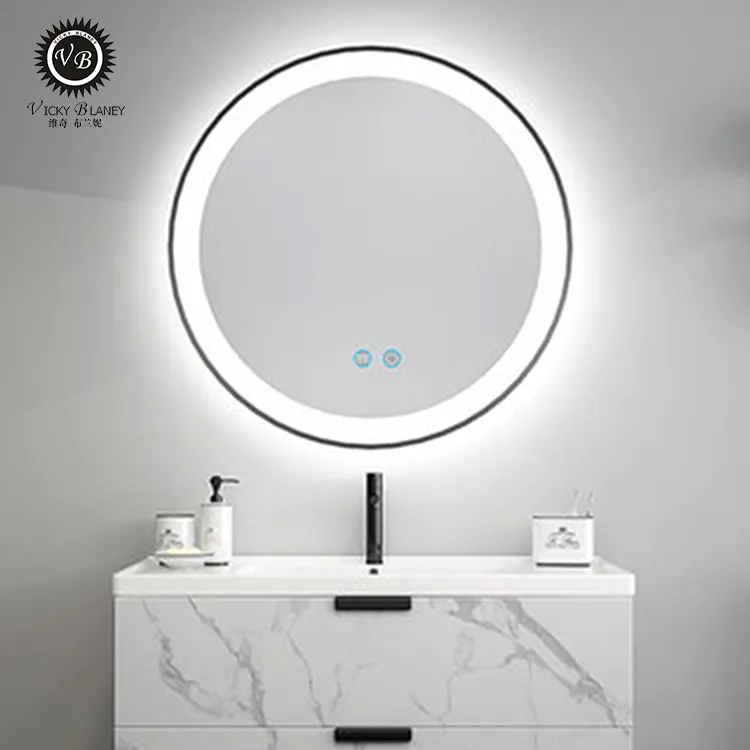 Moderna singolo lavabo vanità mobili da bagno con intelligente specchio