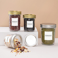 Vente en gros de bocaux en verre à large ouverture de 8 oz de qualité alimentaire pour le stockage à la maison de la confiture, du miel, des épices et des produits secs