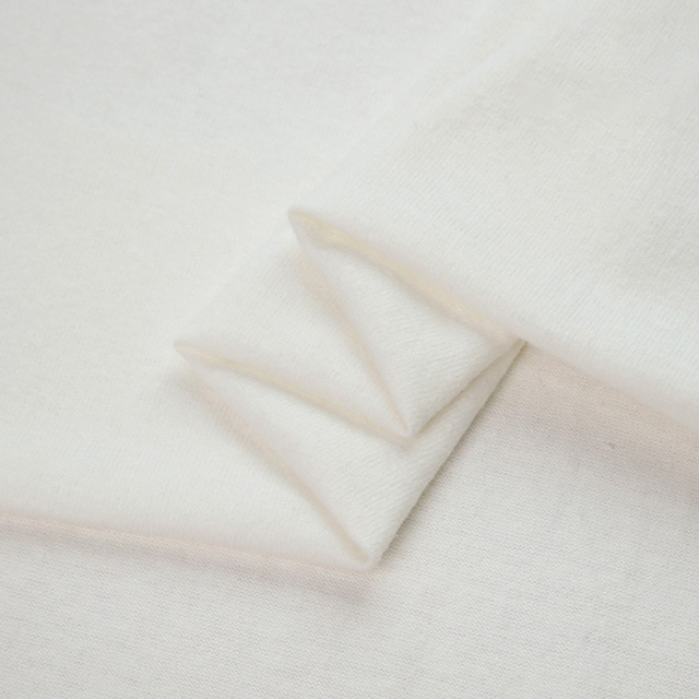 High Quality Plain Color White Soft Natural Jersey Tshirt Casual Wear Quilt Jersey Clothing 55% Hemp 45% Organic Cotton Fabric